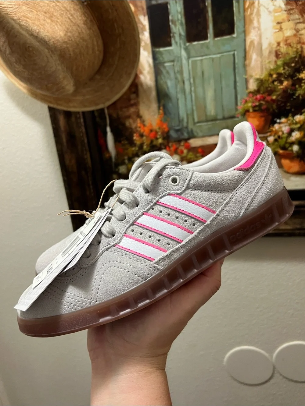 adidas Handball Top Rm Lace Up  Mens Grey Sneakers Casual Shoes.